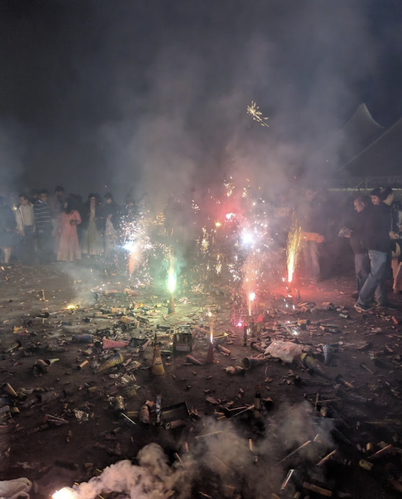 Diwali Fireworks in full bloom at Dwarkadhish Temple NJ,New Jersey