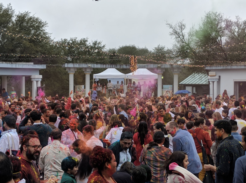 Holi at Courtyard of Barsana Dham Austin-Radha Madhav Dham Austin